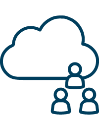Wolke mit Personen als Symbol für den Begriff Community Cloud
