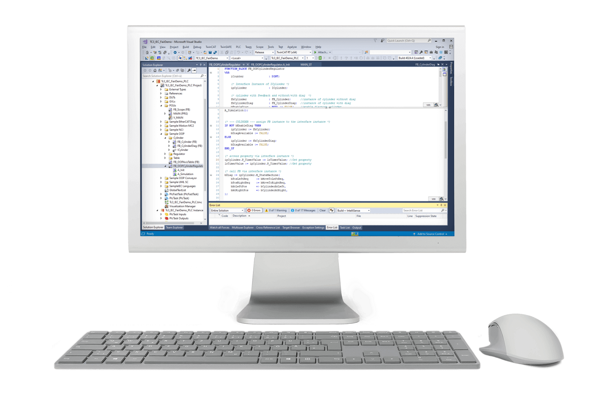 Desktop-Bildschirm Screenshot von TwinCat3 Programmierung