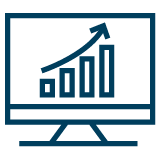 Ansteigendes Diagramm als Symbol fĂŒr Business Tools